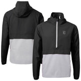 Black/Gray Kansas City Royals Cutter & Buck Charter Eco Recycled Anorak Half-Zip Hoodie Jacket