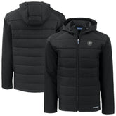 Black Chicago Cubs Cutter & Buck Evoke Hybrid Eco Softshell Recycled Full-Zip Jacket
