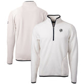 Oatmeal New York Yankees Cutter & Buck Cascade Eco Fleece Quarter-Zip Jacket