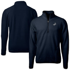 Navy Los Angeles Dodgers Cutter & Buck Cascade Eco Fleece Quarter-Zip Jacket