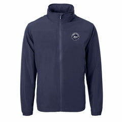 Navy New York Mets Cutter & Buck Charter Eco Recycled Full-Zip Hoodie Jacket