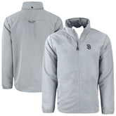 Gray San Diego Padres Cutter & Buck Charter Eco Recycled Full-Zip Hoodie Jacket