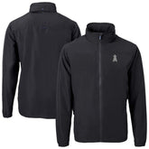 Black Los Angeles Angels Cutter & Buck Charter Eco Recycled Full-Zip Hoodie Jacket