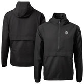 Black New York Yankees Cutter & Buck Charter Eco Recycled Anorak Half-Zip Hoodie Jacket