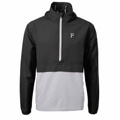 Black Pittsburgh Pirates Cutter & Buck Charter Eco Recycled Anorak Half-Zip Hoodie Jacket