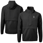 Black Los Angeles Angels Cutter & Buck Charter Eco Recycled Anorak Half-Zip Hoodie Jacket