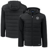Black New York Mets Cutter & Buck Evoke Hybrid Eco Softshell Recycled Full-Zip Hooded Jacket
