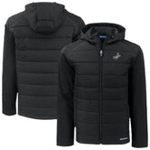 Black Los Angeles Dodgers Cutter & Buck Evoke Hybrid Eco Softshell Recycled Full-Zip Hooded Jacket