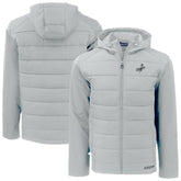 Gray Los Angeles Dodgers Cutter & Buck Evoke Hybrid Eco Softshell Recycled Full-Zip Hooded Jacket