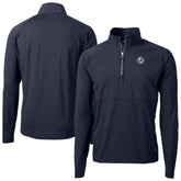 Navy New York Yankees Cutter & Buck Adapt Eco Hybrid Raglan DryTec Quarter-Zip Jacket
