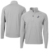 Gray Los Angeles Dodgers Cutter & Buck Adapt Eco Hybrid Raglan DryTec Quarter-Zip Jacket
