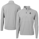 Gray Minnesota Twins Cutter & Buck Adapt Eco Hybrid Raglan DryTec Quarter-Zip Jacket