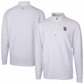 White San Diego Padres Cutter & Buck Traverse Eco Tri-Blend DryTec Quarter-Zip Jacket