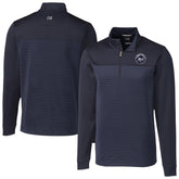 Navy New York Mets Cutter & Buck Traverse Eco Stripe Tri-Blend DryTec Quarter-Zip Jacket