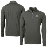 Olive New York Mets Cutter & Buck Adapt Eco Raglan Quarter-Zip Jacket