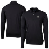 Black Seattle Mariners Cutter & Buck Virtue Eco Pique Quarter-Zip Jacket