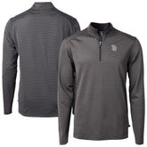 Black San Diego Padres Cutter & Buck Virtue Eco Pique Micro Stripe Quarter-Zip Jacket