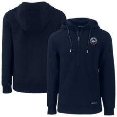 Navy New York Mets Cutter & Buck Roam Eco Recycled Tri-Blend Half-Zip Hoodie