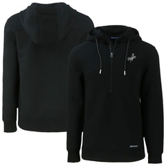 Black Los Angeles Dodgers Cutter & Buck Roam Eco Recycled Tri-Blend Half-Zip Hoodie