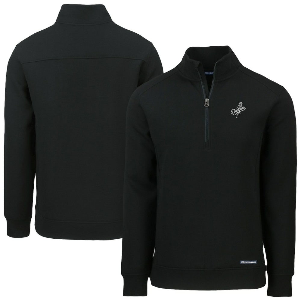 Black Los Angeles Dodgers Cutter & Buck Roam Eco Quarter-Zip Jacket
