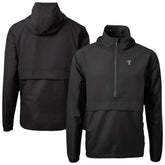 Black Texas Rangers Cutter & Buck Charter Eco Recycled Anorak Half-Zip Hoodie Jacket