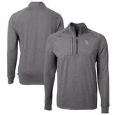 Heather Black Colorado Rockies Cutter & Buck Big & Tall Adapt Eco Raglan Quarter-Zip Jacket
