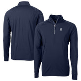 Navy Detroit Tigers Cutter & Buck Big & Tall Adapt Eco DryTec Raglan Quarter-Zip Jacket