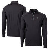 Black Chicago Cubs Cutter & Buck Big & Tall Adapt Eco DryTec Raglan Quarter-Zip Jacket