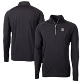 Black New York Yankees Cutter & Buck Big & Tall Adapt Eco DryTec Raglan Quarter-Zip Jacket