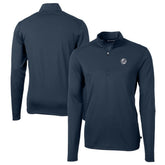 Navy New York Yankees Cutter & Buck Big & Tall Virtue Eco Pique Quarter-Zip Jacket