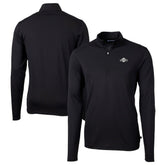 Black San Francisco Giants Cutter & Buck Big & Tall Virtue Eco Pique Quarter-Zip Jacket