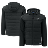 Black Los Angeles Dodgers Cutter & Buck Big & Tall Evoke Hybrid Eco Softshell Recycled Full-Zip Hooded PrimaLoft Jacket