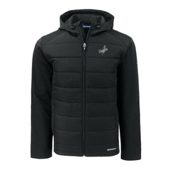 Black Los Angeles Dodgers Cutter & Buck Big & Tall Evoke Hybrid Eco Softshell Recycled Full-Zip Hooded PrimaLoft Jacket