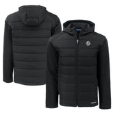 Black New York Yankees Cutter & Buck Big & Tall Evoke Hybrid Eco Softshell Recycled Full-Zip Hooded PrimaLoft Jacket