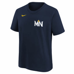 Navy Royce Lewis Minnesota Twins Nike Youth Fuse City Connect Name & Number T-Shirt