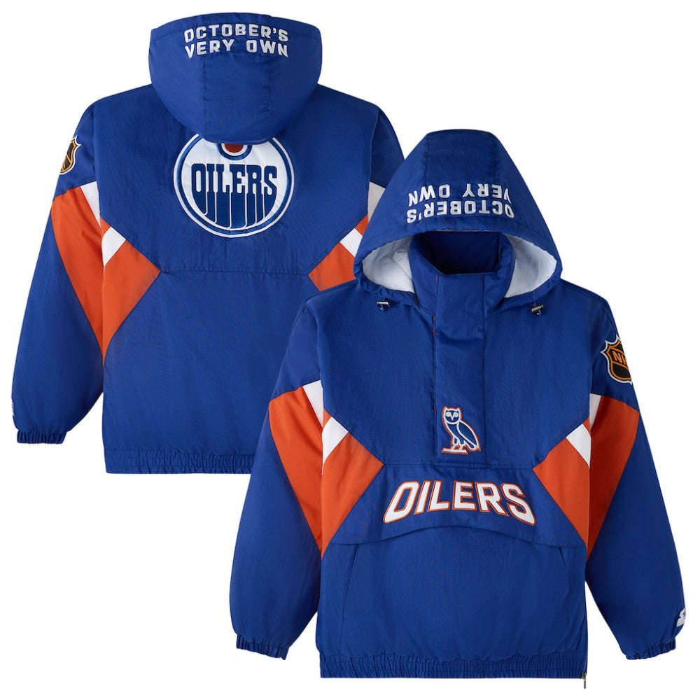 NHL Edmonton Oilers OVO x Starter Half-Zip Hooded Jacket