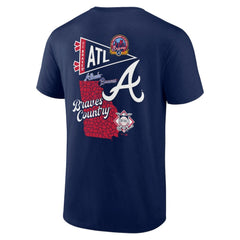Navy Atlanta Braves Split Zone T-Shirt