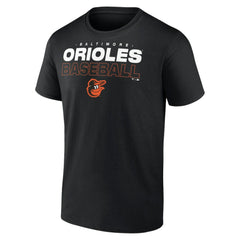 Black Baltimore Orioles Stacked Baseball T-Shirt