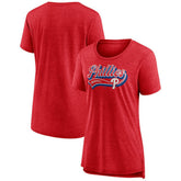 Red Philadelphia Phillies Women's League Leader Tri-Blend T-Shirt