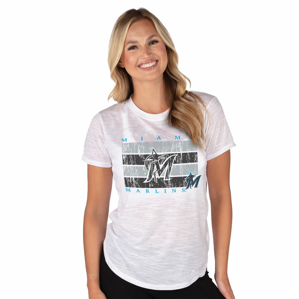 White Miami Marlins Concepts Sport Women's Infuse Knit Top