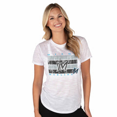 White Miami Marlins Concepts Sport Women's Infuse Knit Top