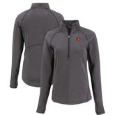 Heather Black Baltimore Orioles Cutter & Buck Women's Peshastin Eco Fleece Recycled Raglan Half-Zip Top