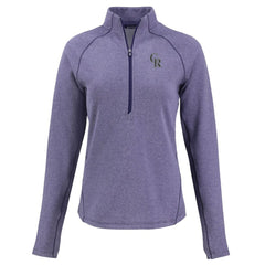 Heather Purple Colorado Rockies Cutter & Buck Women's Peshastin Eco Fleece Recycled Raglan Half-Zip Top