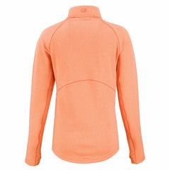Heather Orange New York Mets Cutter & Buck Women's Peshastin Eco Fleece Recycled Raglan Half-Zip Top