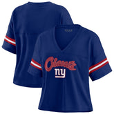 WEAR by Erin Andrews Women's Plus Size Color Block Boxy T-Shirt - New York Giants T-shirts