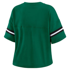 WEAR by Erin Andrews Women's Plus Size Color Block Boxy T-Shirt - New York Jets T-shirts