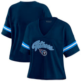 WEAR by Erin Andrews Women's Plus Size Color Block Boxy T-Shirt - Tennessee Titans T-shirts