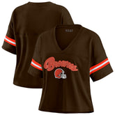 WEAR by Erin Andrews Women's Plus Size Color Block Boxy T-Shirt - Cleveland Browns T-shirts