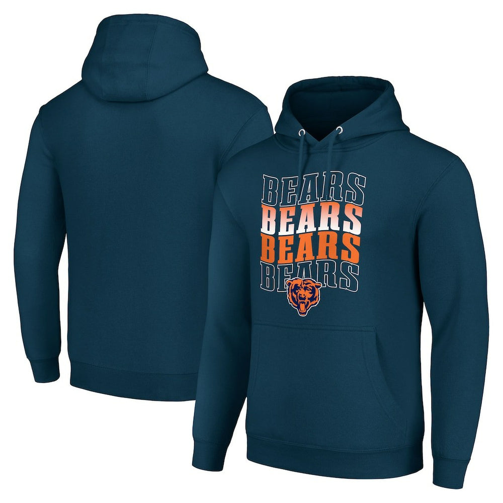 Starter Four Team Name Logo Fleece Pullover Hoodie - Chicago Bears Hoodies