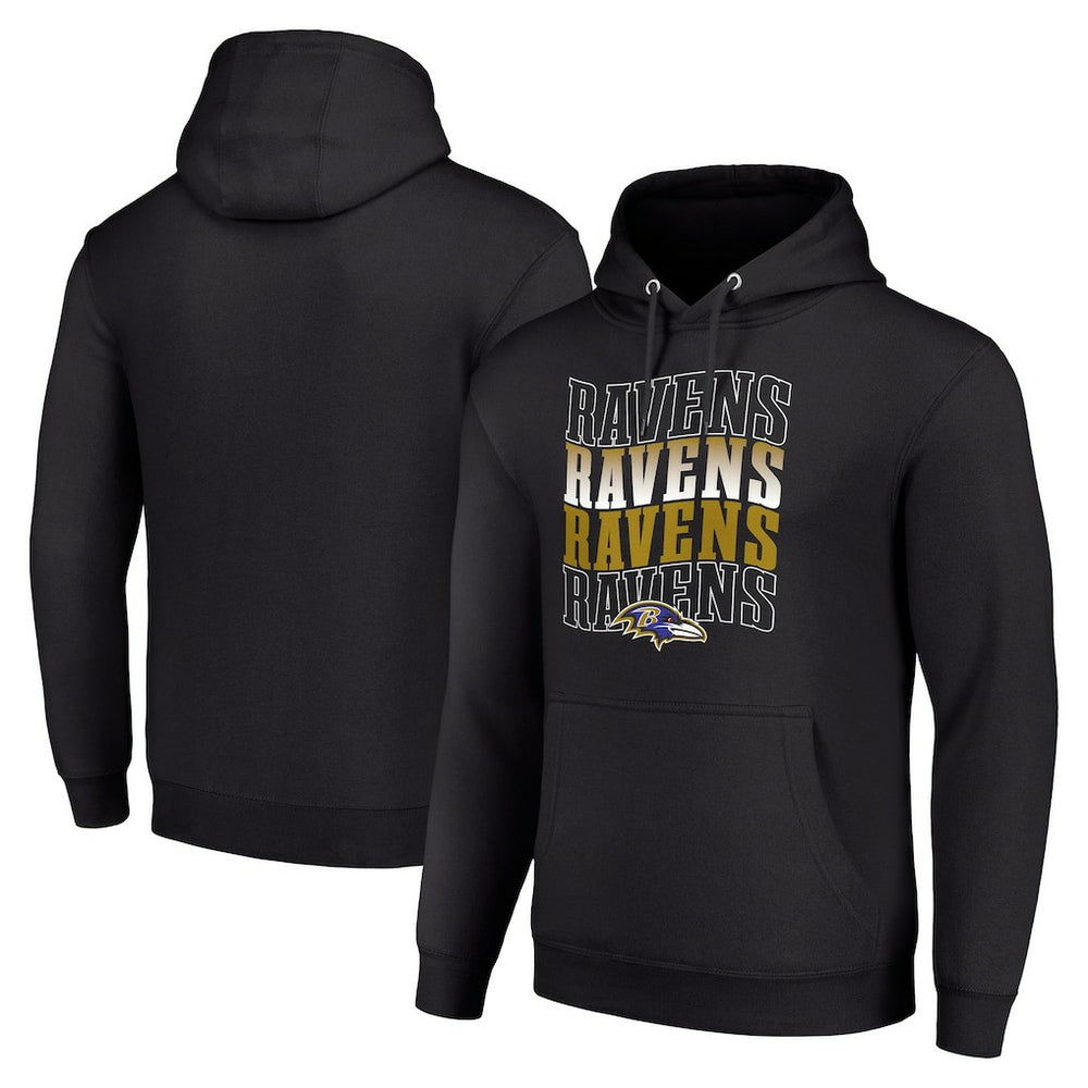 Starter Four Team Name Logo Fleece Pullover Hoodie - Baltimore Ravens Hoodies